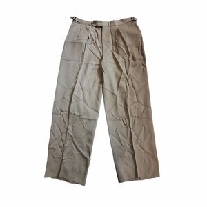 FACONNABLE Men's Khaki Wool Super 100's Dress Pants 36x29 Made In Italy